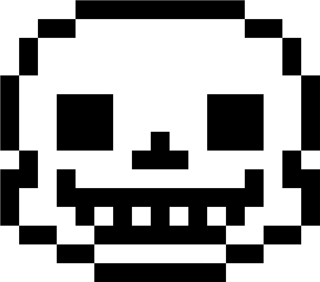 Sans Pixel Art Face PNG Image