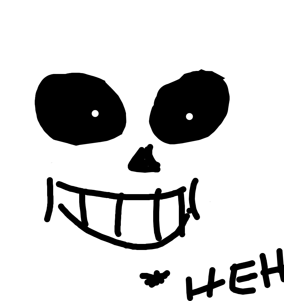 Sans Sketch Grinning Face PNG Image