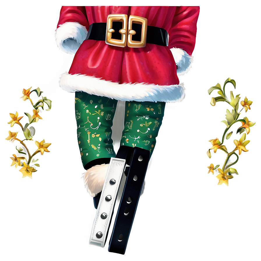 Santa Belt With Elves Motif Png Sqq PNG Image