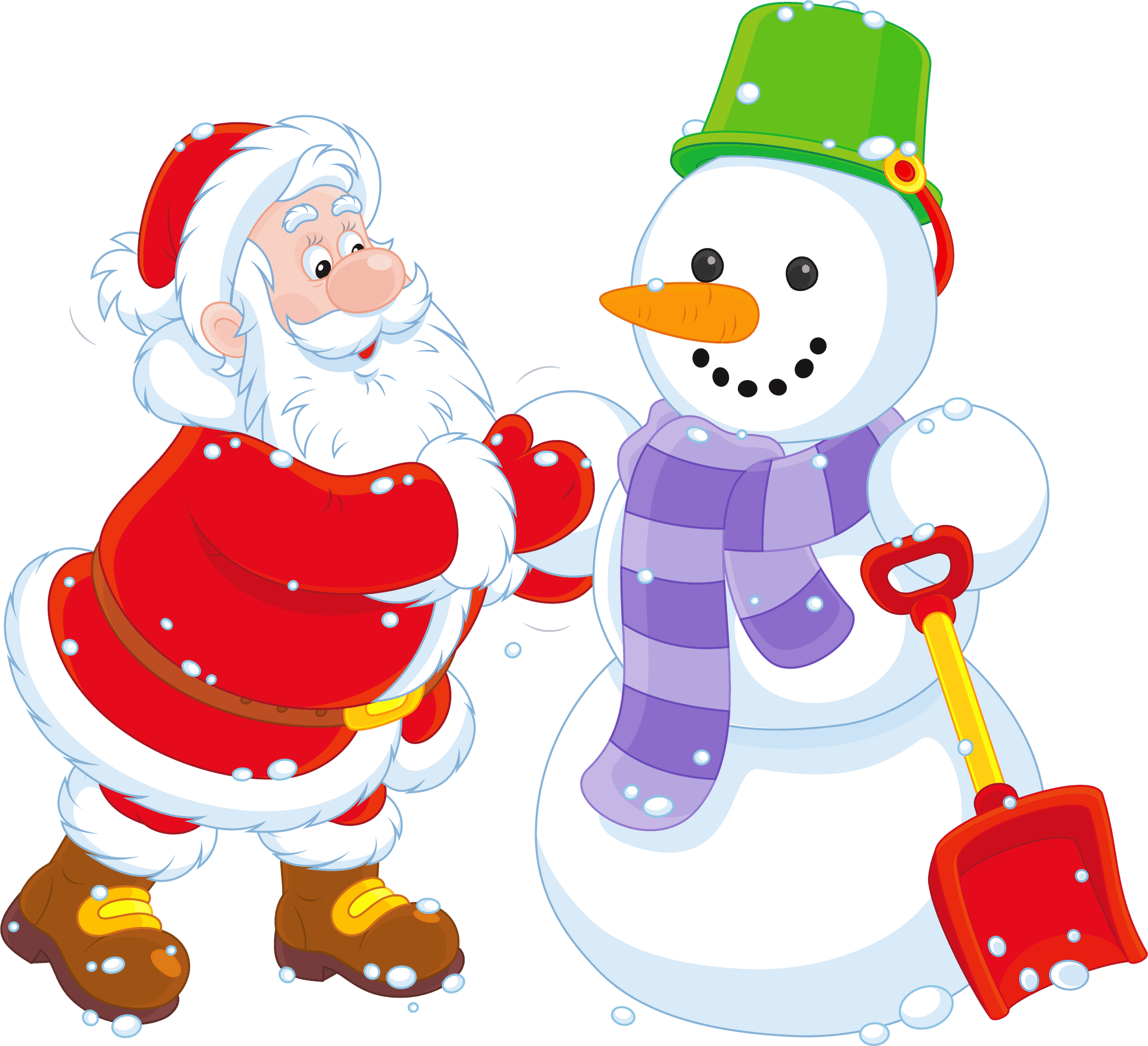 Santa_ Building_ Snowman_ Clipart.png PNG Image