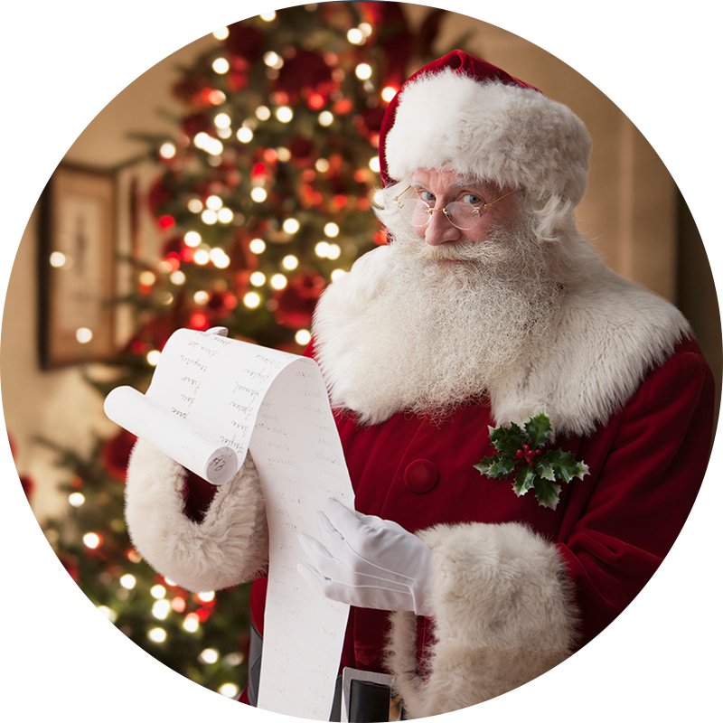 Santa Checking Naughty List PNG Image