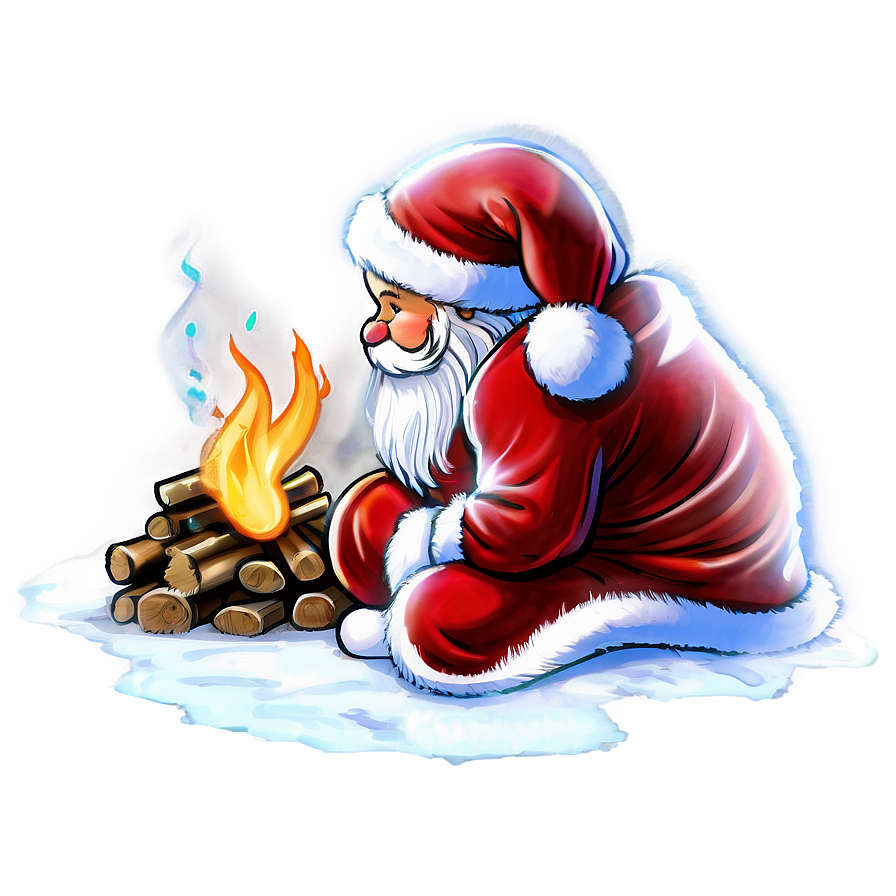 Santa Claus And Fireplace Png 05212024 PNG Image