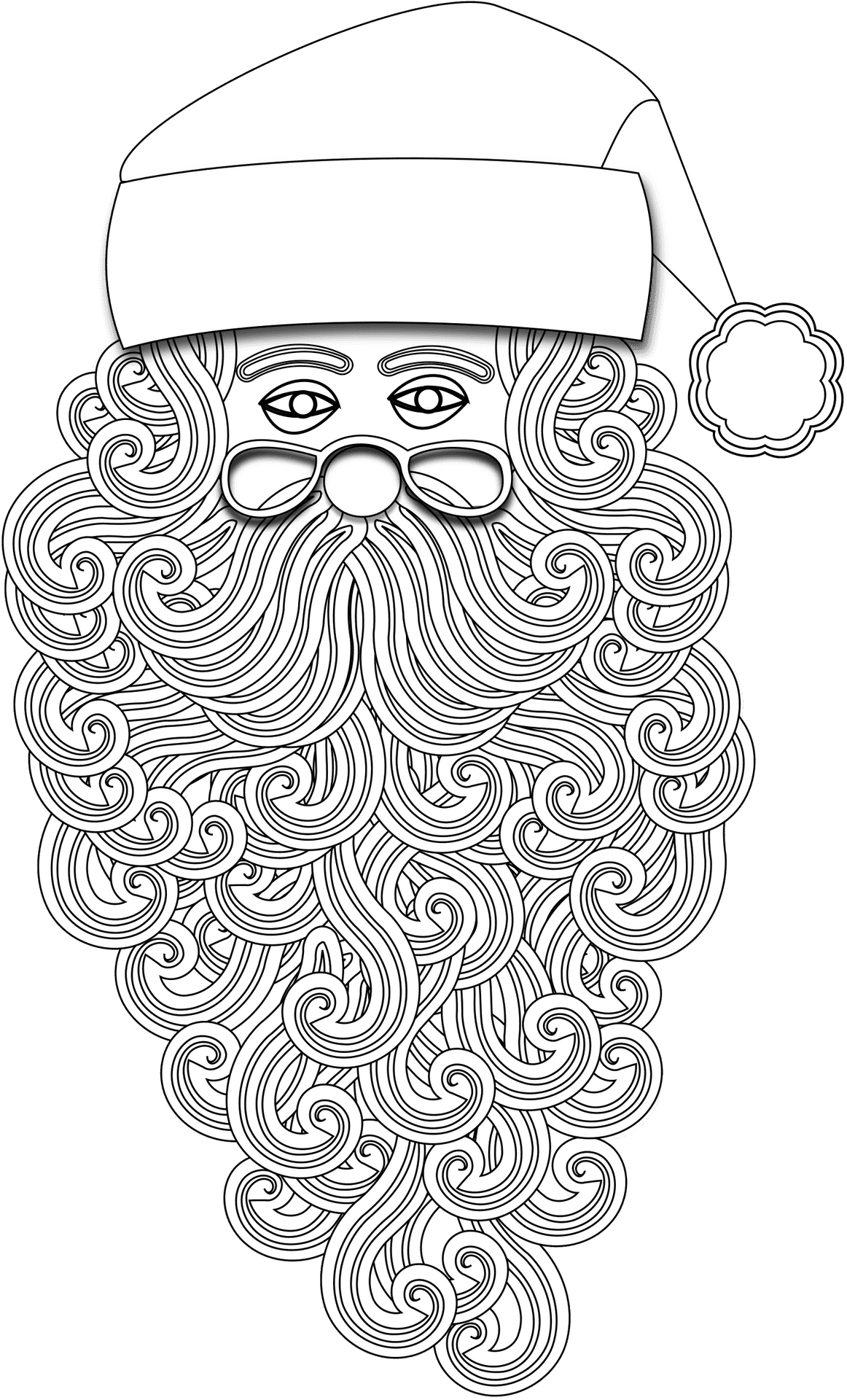 Santa Claus Beard Illustration PNG Image