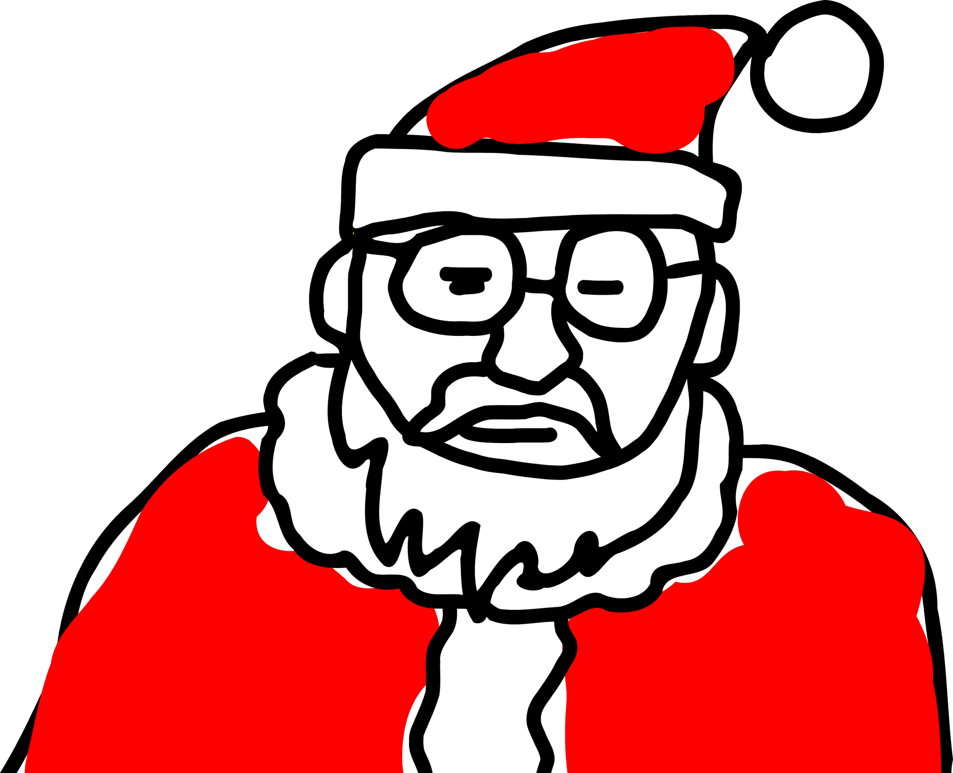 Santa Claus Cartoon Character Sketch PNG Image