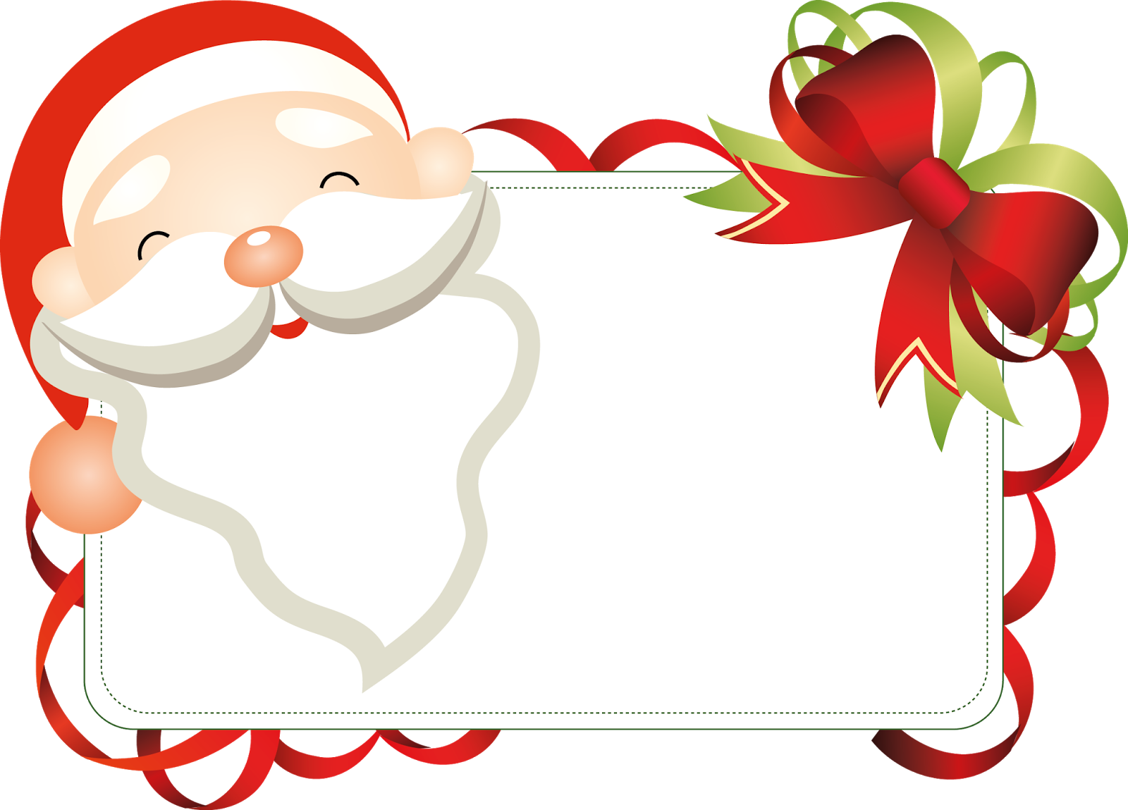 Santa Claus Christmas Card Border PNG Image