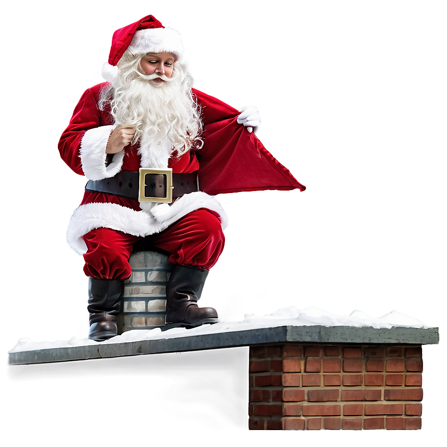 Santa Claus On Rooftop Png Nps91 PNG Image