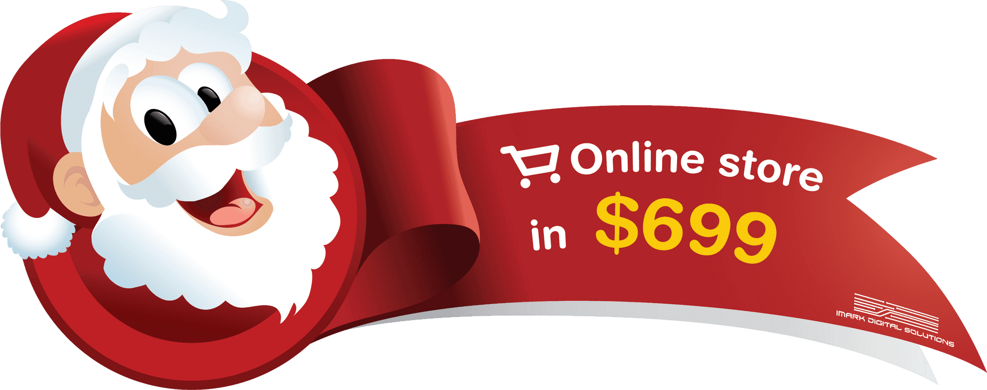 Santa Claus Online Store Promo Banner PNG Image