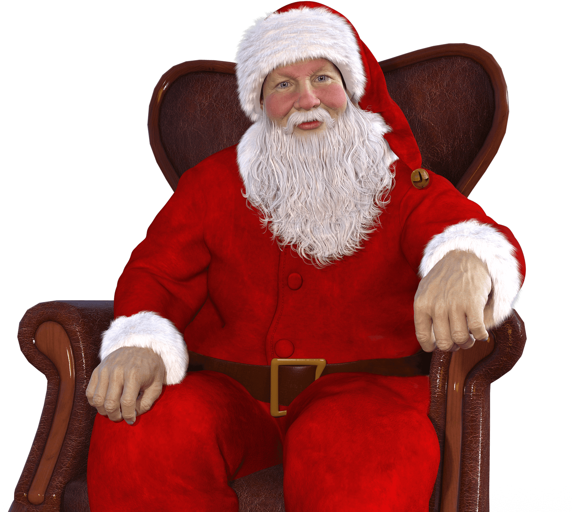 Santa Claus Portrait Red Suit PNG Image