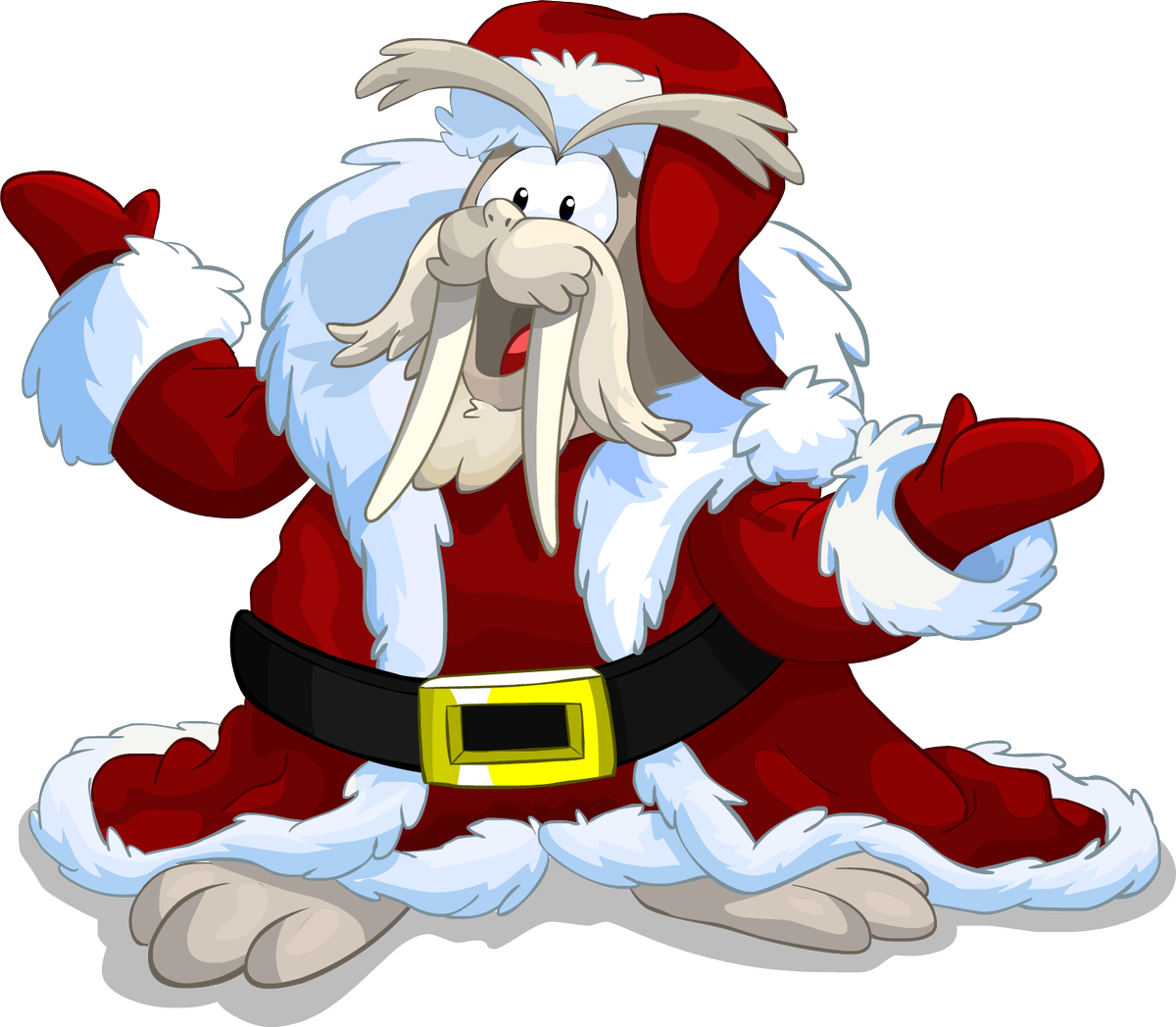 Santa Claus Walrus Cartoon PNG Image