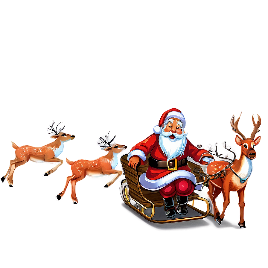 Santa Claus With Reindeer Png Fqg PNG Image