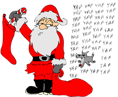 Santa Clauswith Candy Caneand Stocking PNG Image