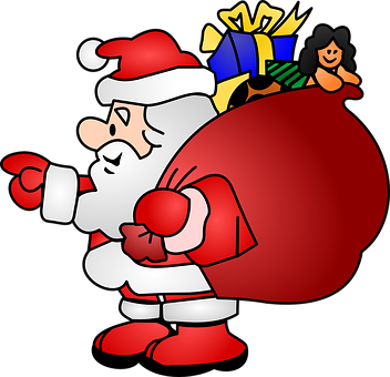 Santa Clauswith Gifts Vector PNG Image