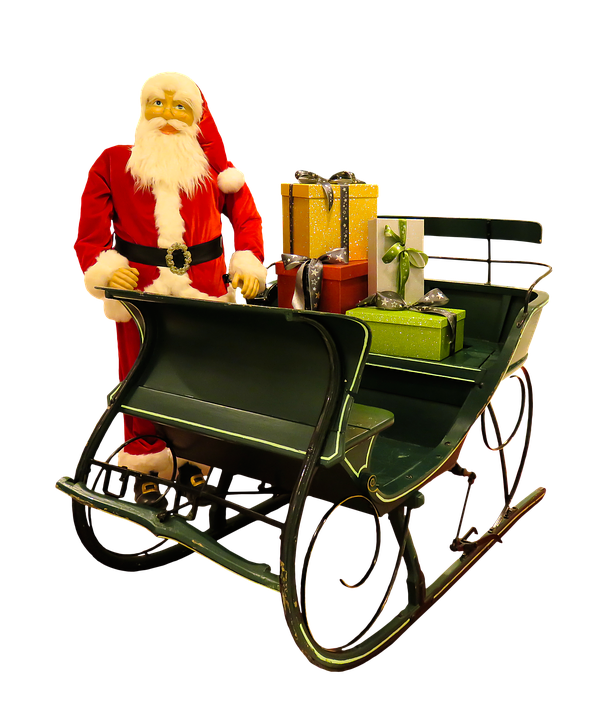 Santa Clauswith Sleighand Gifts.png PNG Image