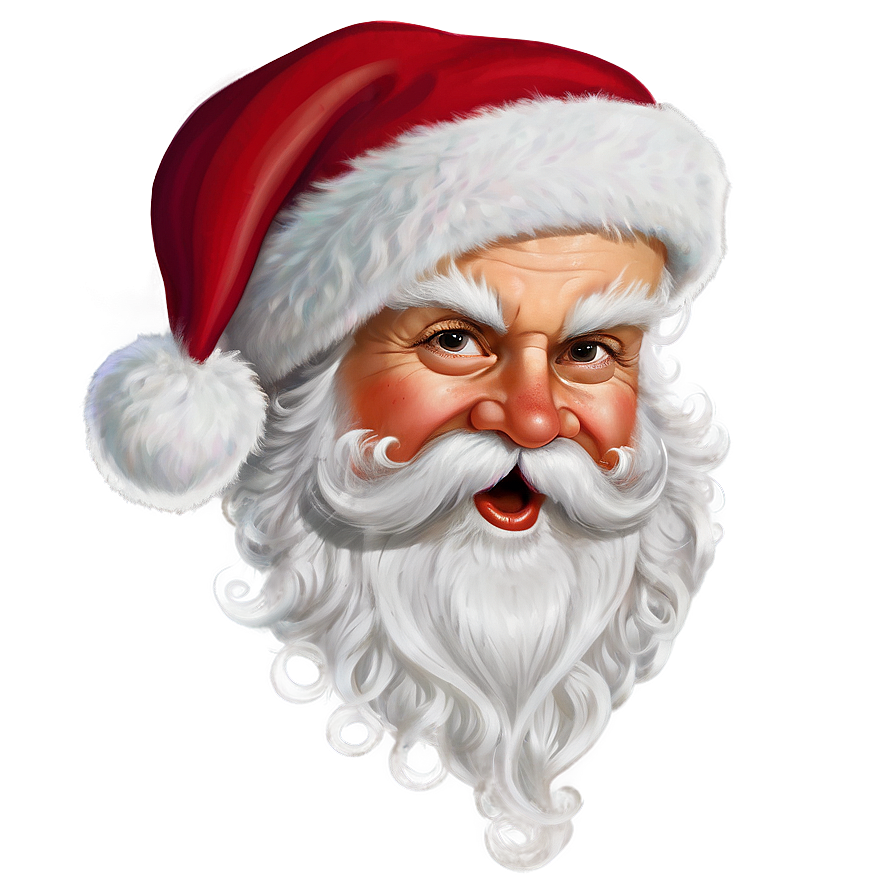 Santa Face With Ho Ho Ho Png Gbw PNG Image