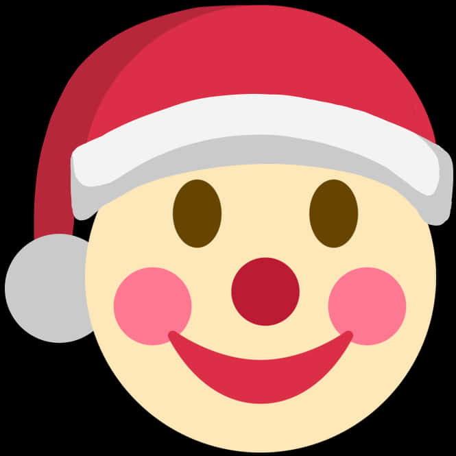 Santa Hat Clown Emoji PNG Image