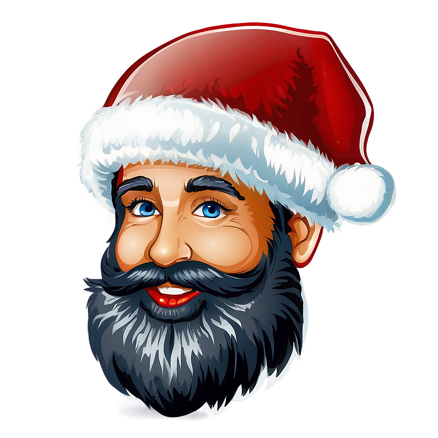 Santa Hat With Beard Vector Png Wqb PNG Image