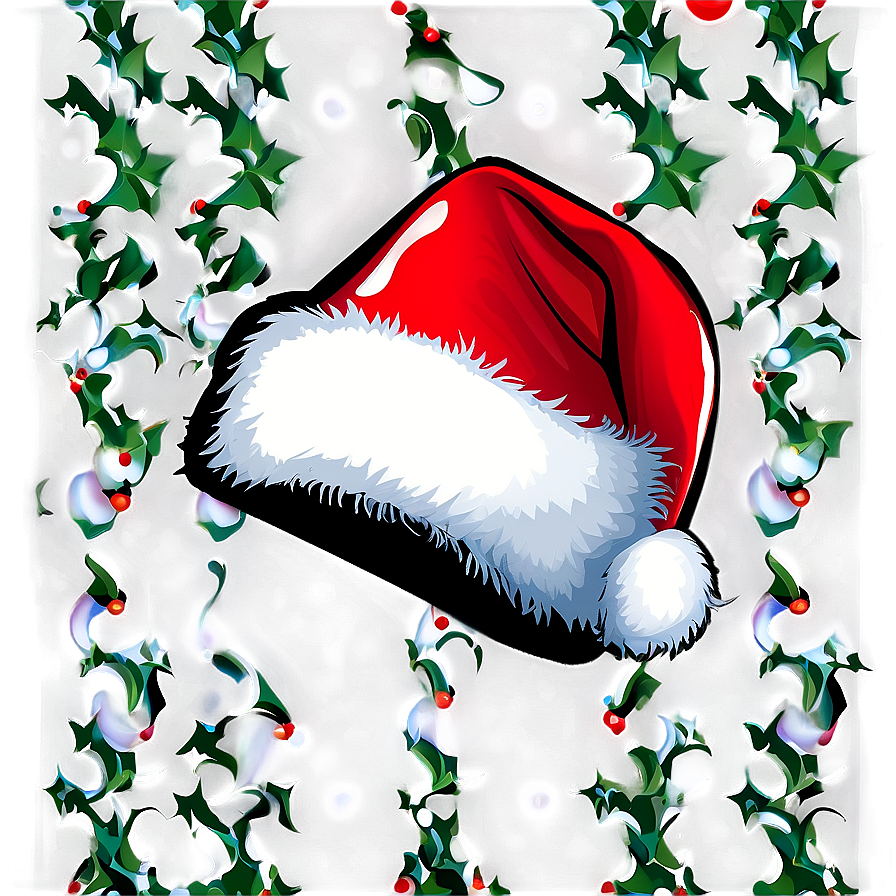 Santa Hat With Holly Png Dwh96 PNG Image