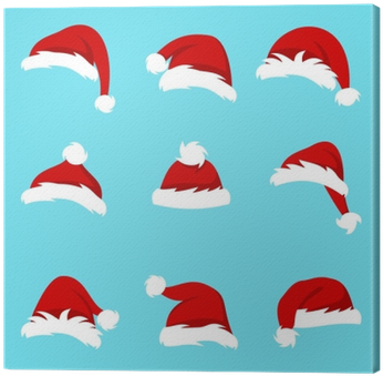 Santa Hats Pattern Christmas Background PNG Image