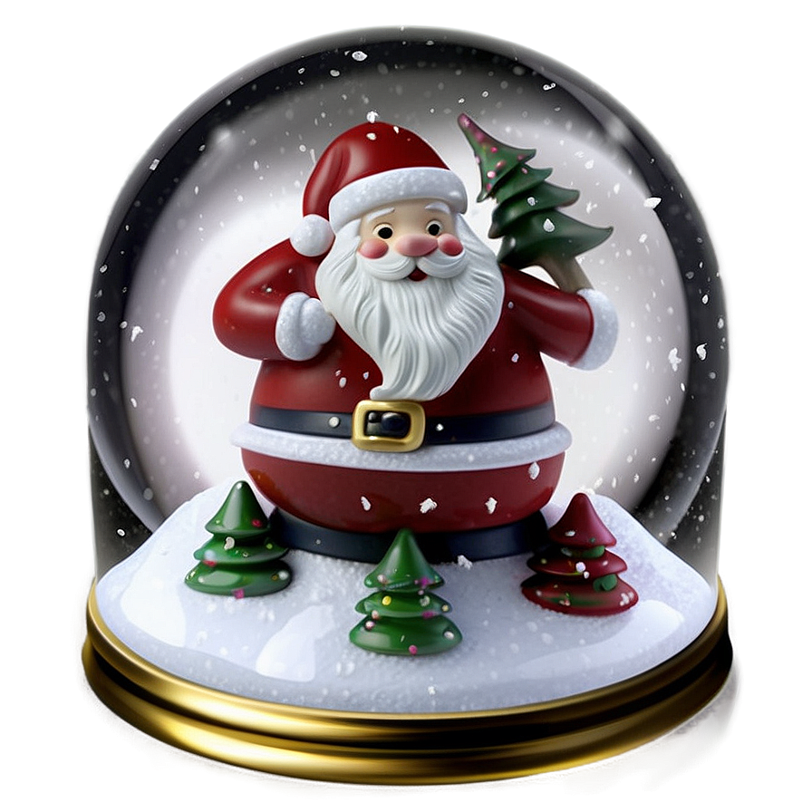 Santa Snow Globe Png Gib PNG Image