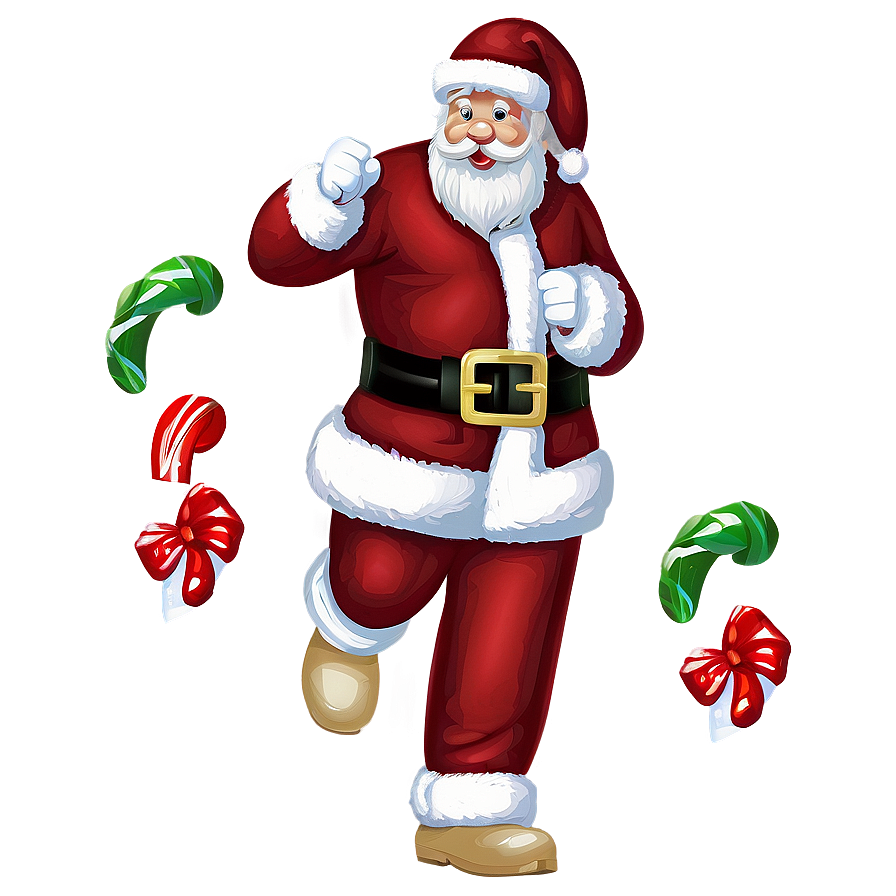 Santa With Candy Cane Cartoon Png 06282024 PNG Image