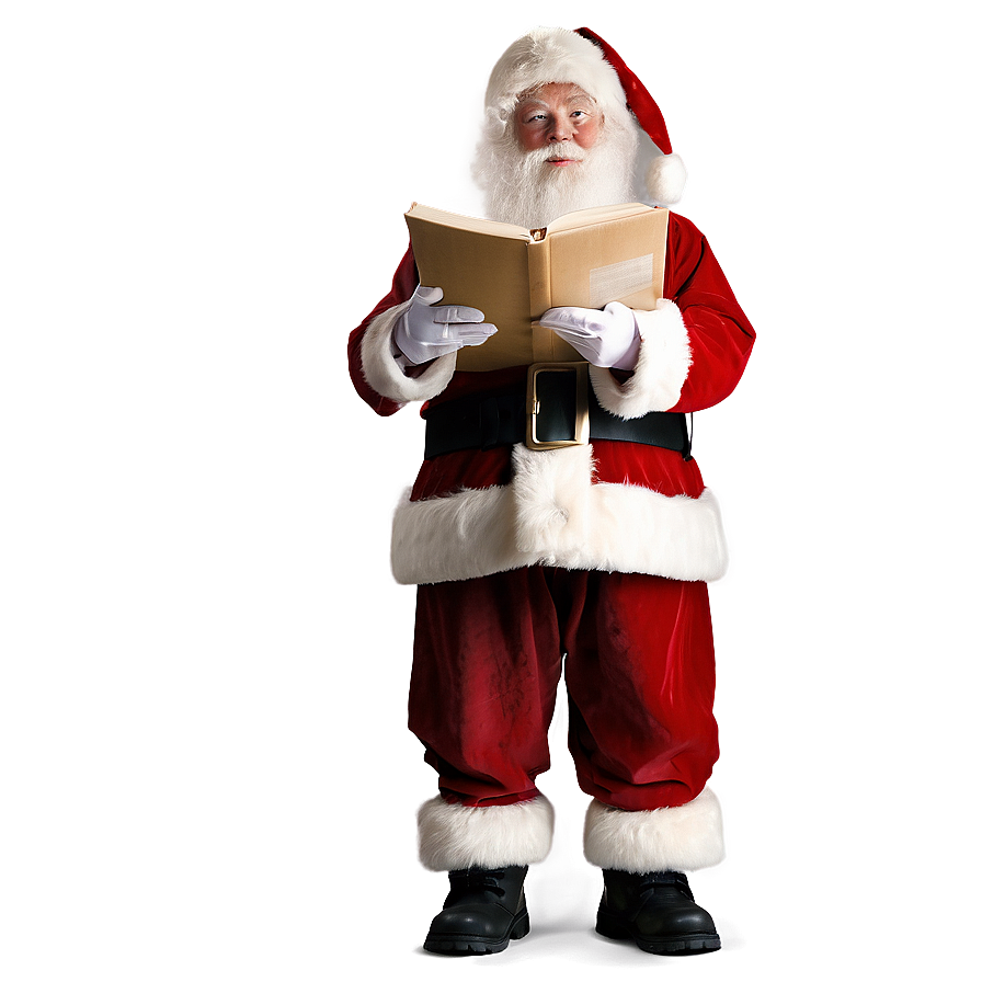 Santa With List Png Loe PNG Image