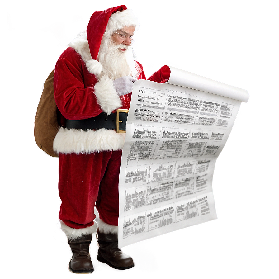 Santa With List Png Rsp69 PNG Image