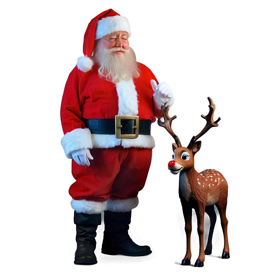 Santa With Rudolph Png 05042024 PNG Image