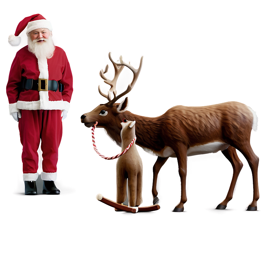 Santa With Rudolph Png Yri PNG Image