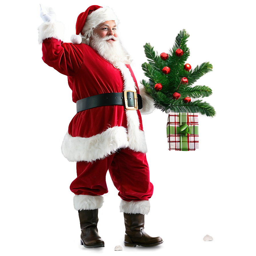 Santa With Tree Png 05042024 PNG Image