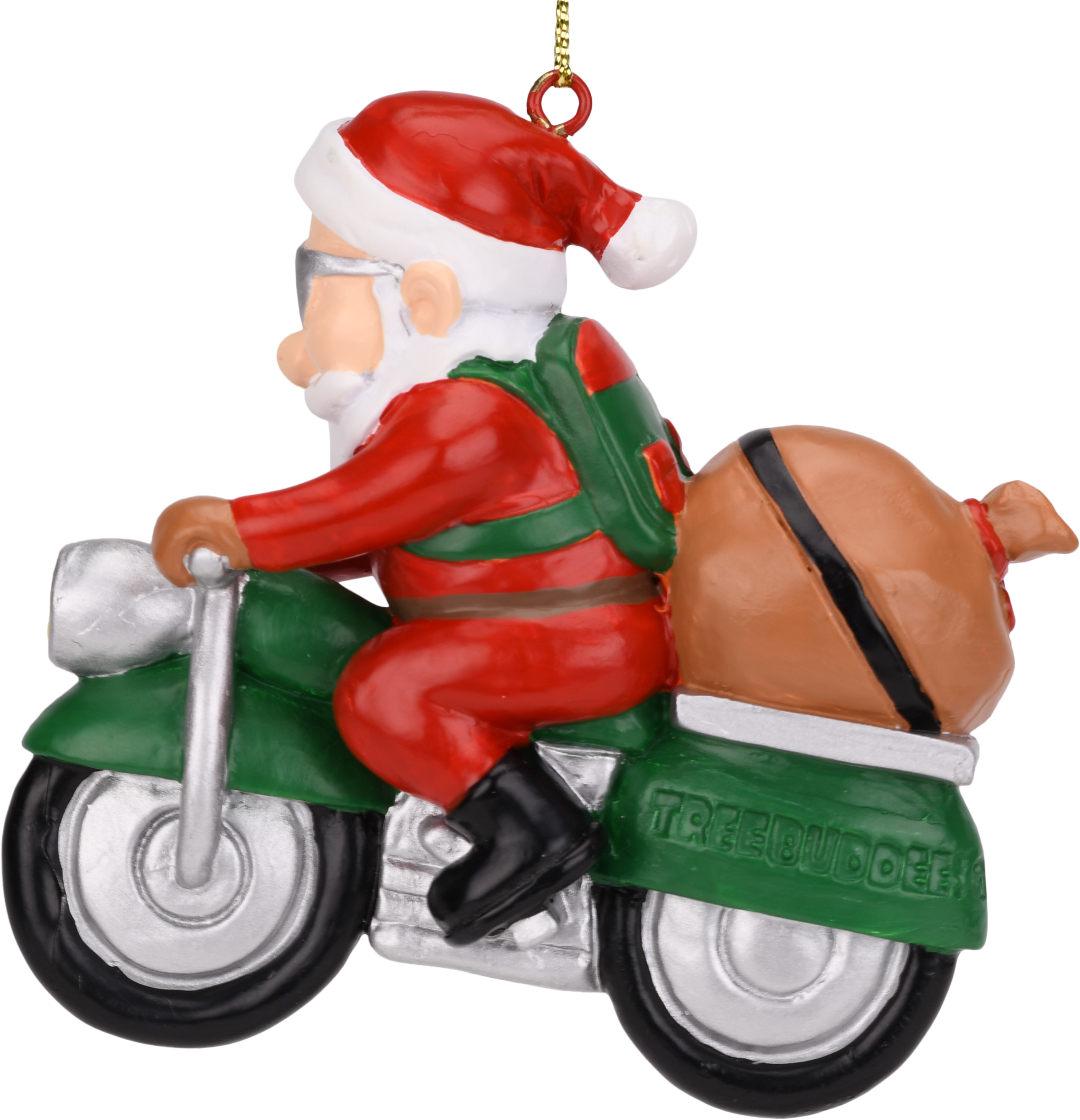 Santaon Motorcycle Christmas Ornament PNG Image