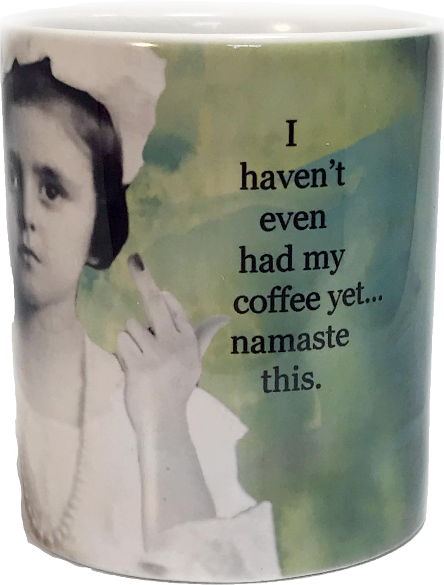 Sarcastic Namaste Coffee Mug PNG Image