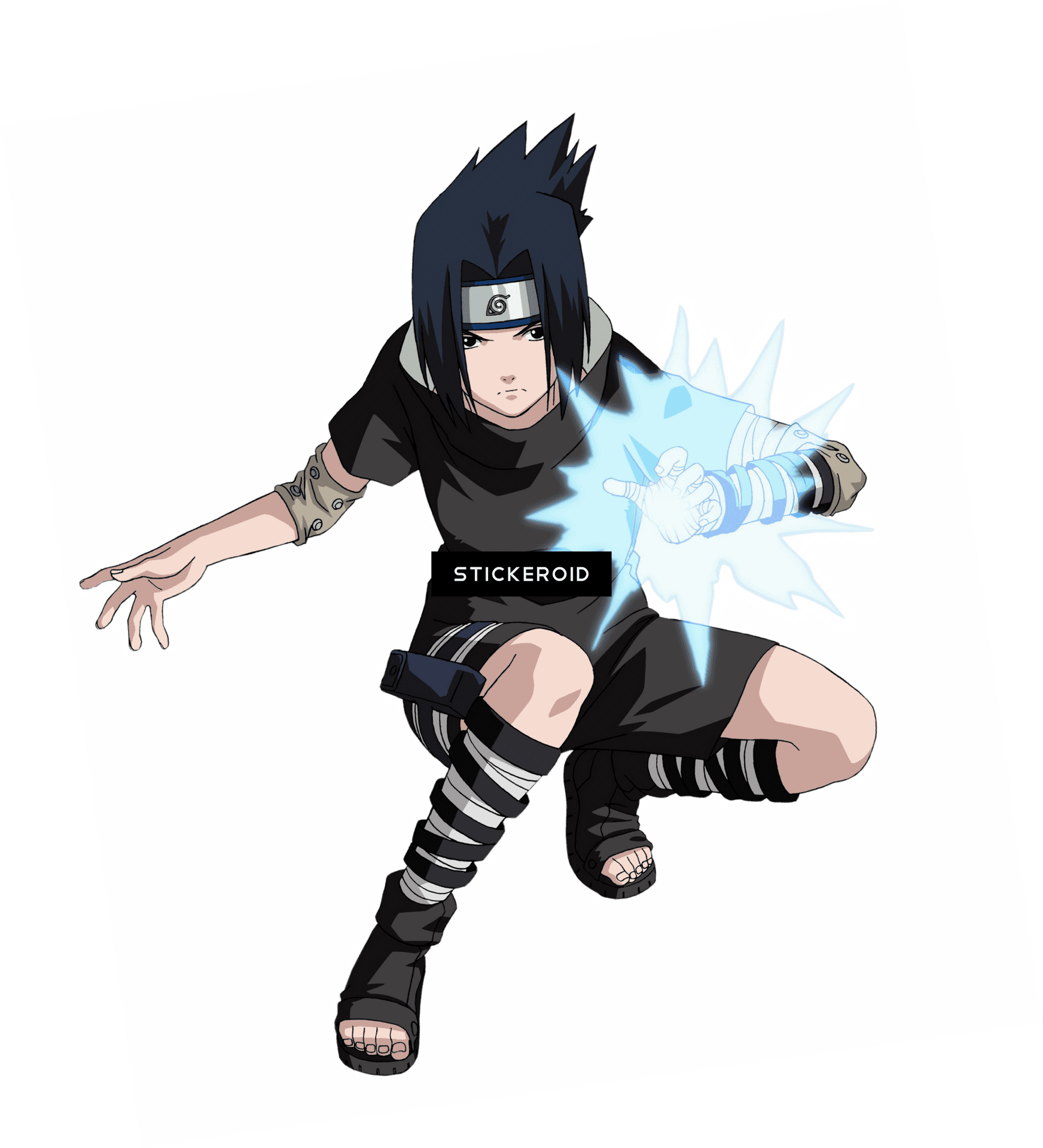 Sasuke Uchiha Chidori Power Up PNG Image