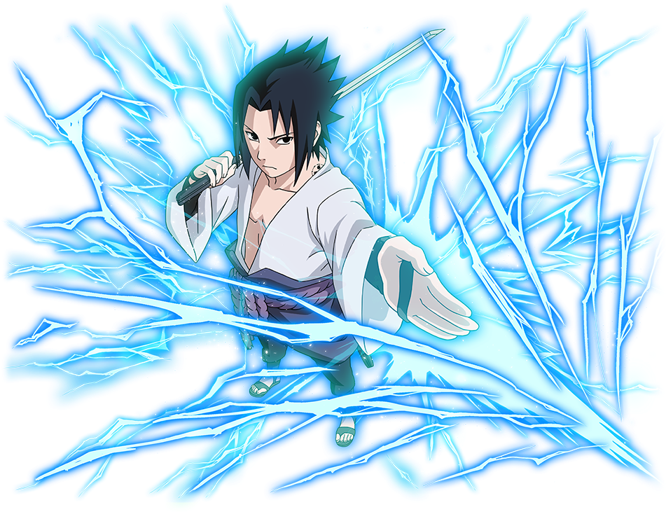 Sasuke Uchiha Chidori Technique PNG Image