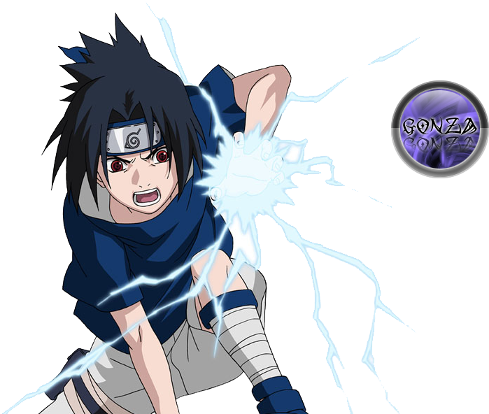 Sasuke Uchiha Chidori Technique PNG Image