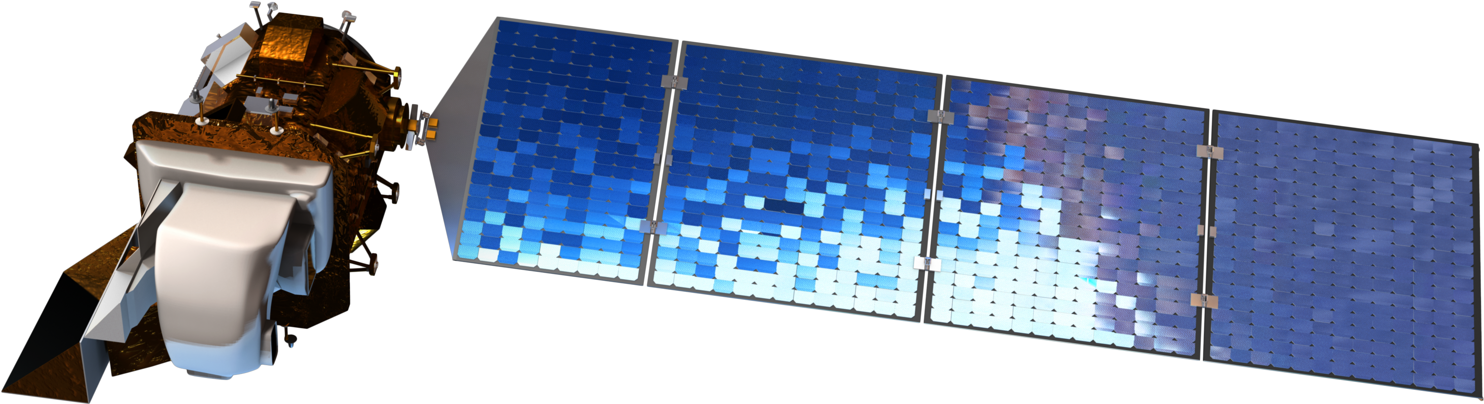 Satellitewith Solar Panels3 D Model PNG Image