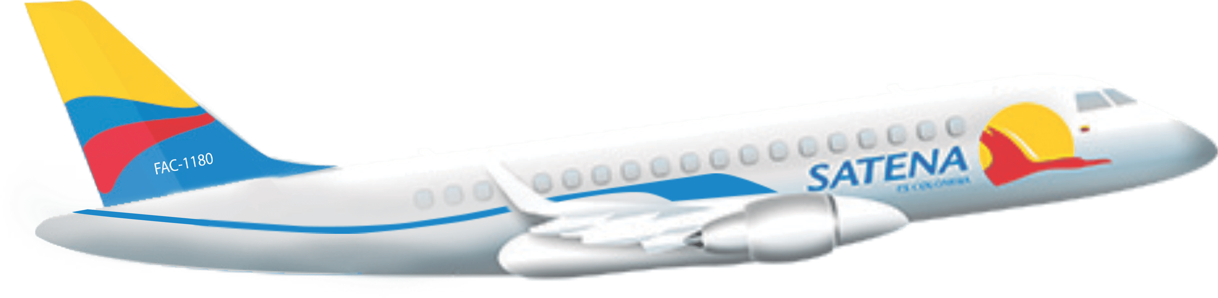 Satena Airlines Aircraft Side View PNG Image