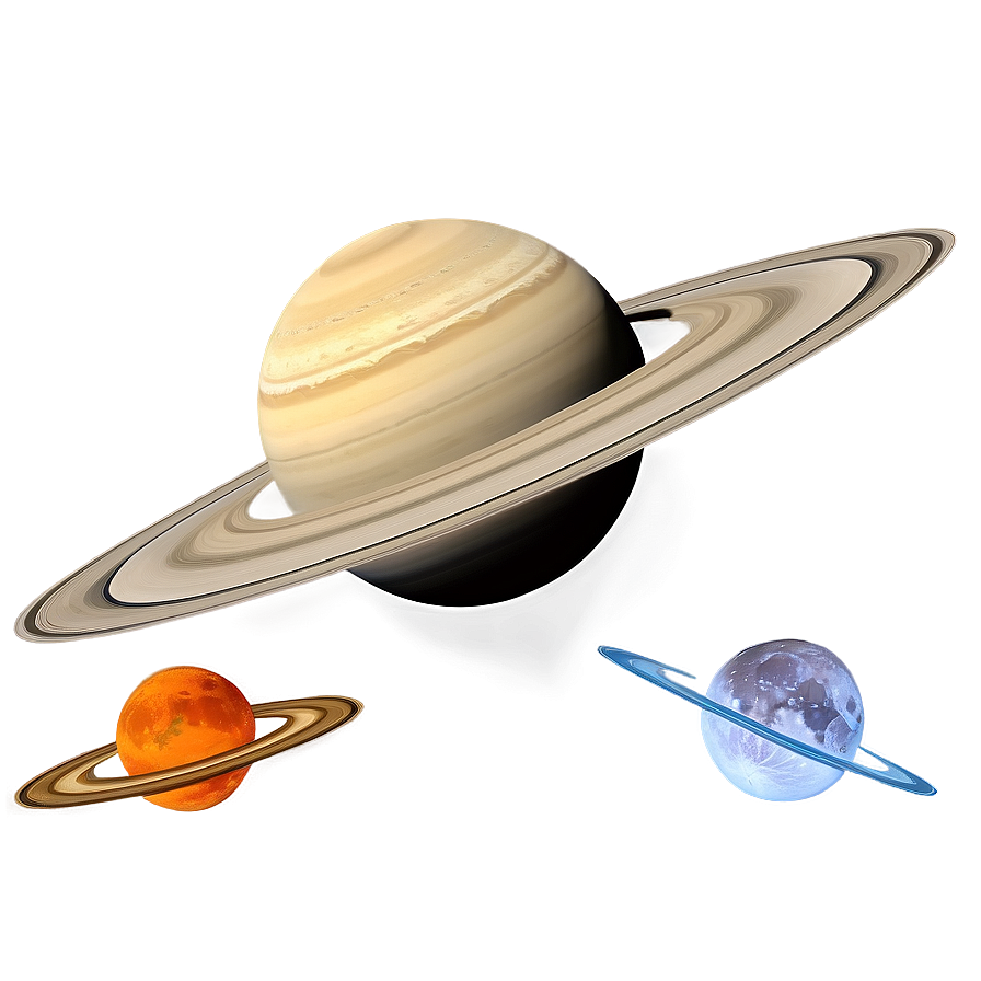 Saturn With Moons Png 20 PNG Image