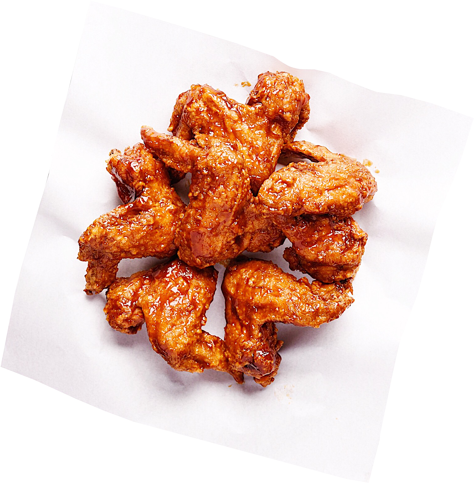 Saucy Chicken Wings Top View PNG Image