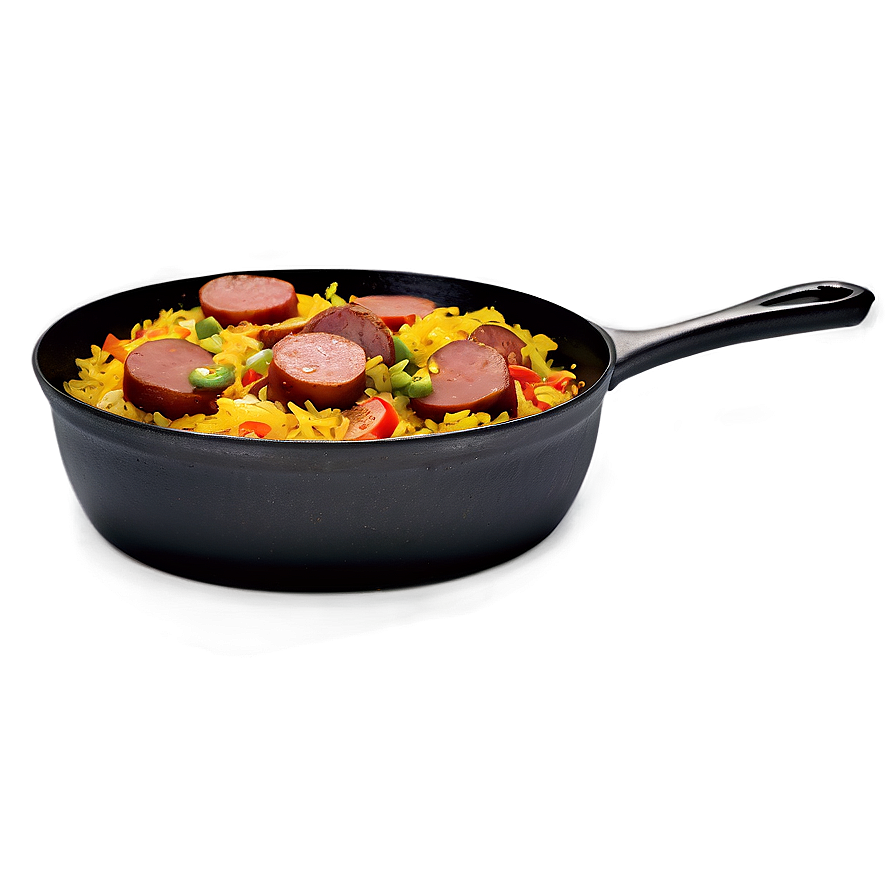 Sausage And Pepper Paella Skillet Png Xrc33 PNG Image