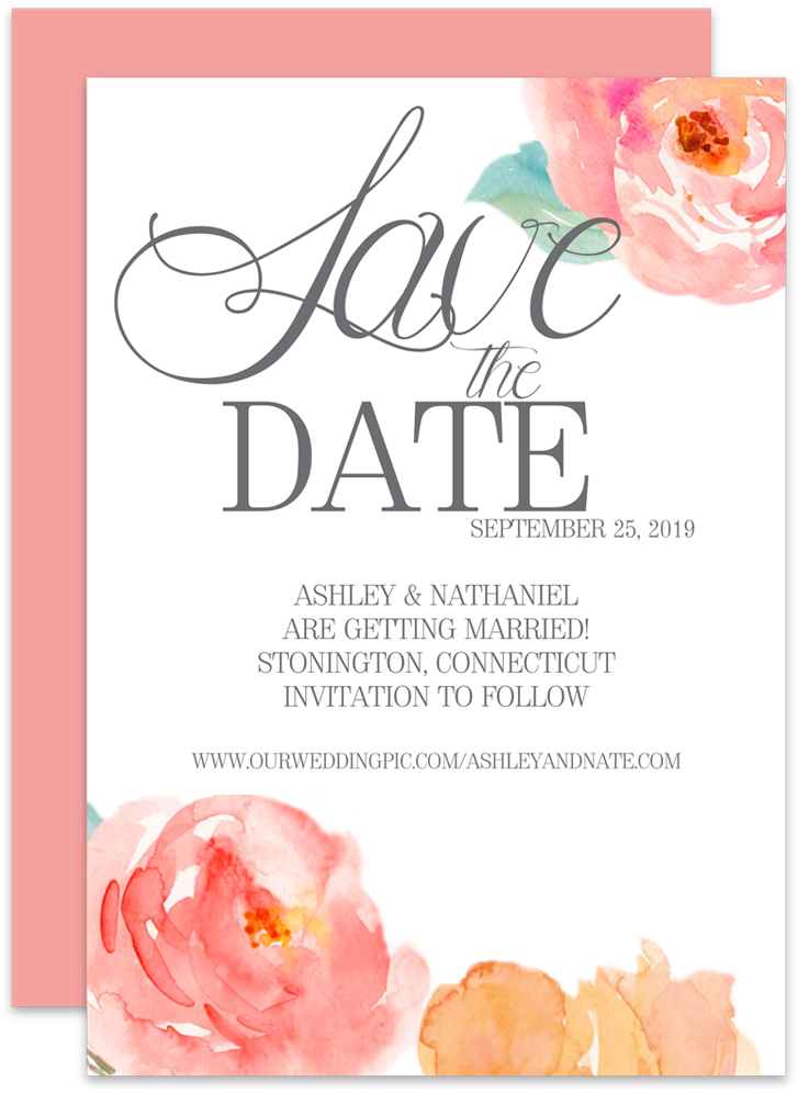 Save The Date_ Ashley And Nathaniel_ Wedding Announcement PNG Image