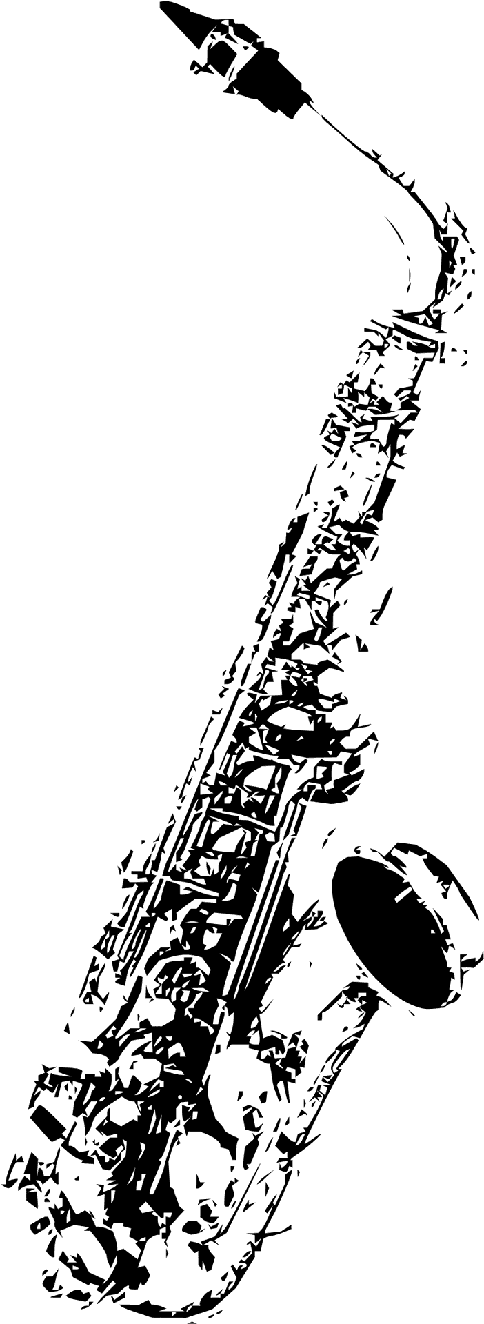 Saxophone Silhouette Art PNG Image