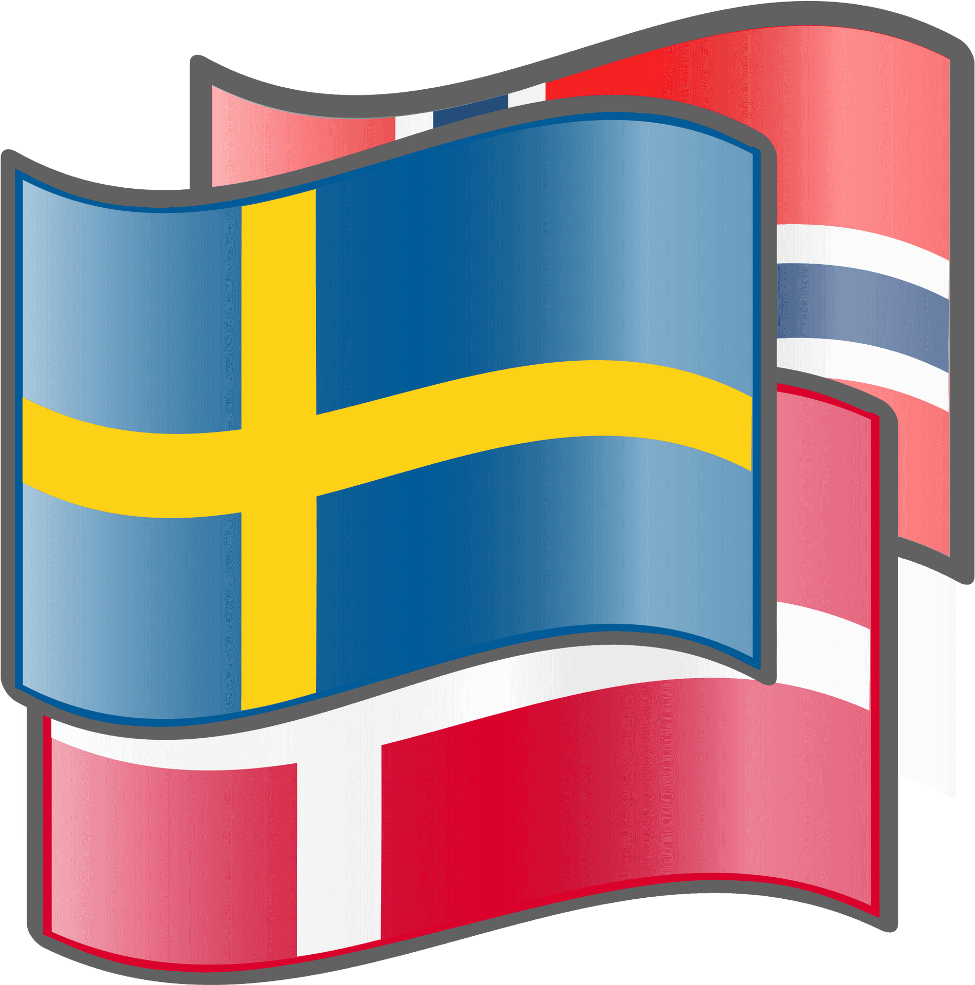 Scandinavian Flags Illustration PNG Image