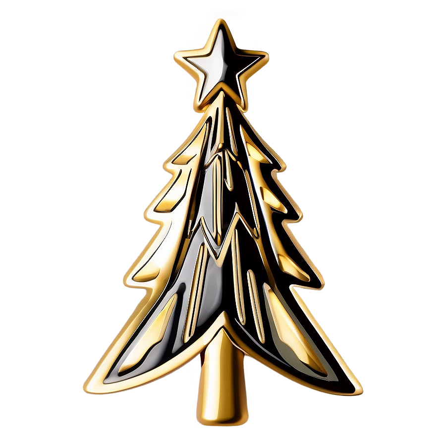 Scandinavian Gold Christmas Tree Design Png 85 PNG Image