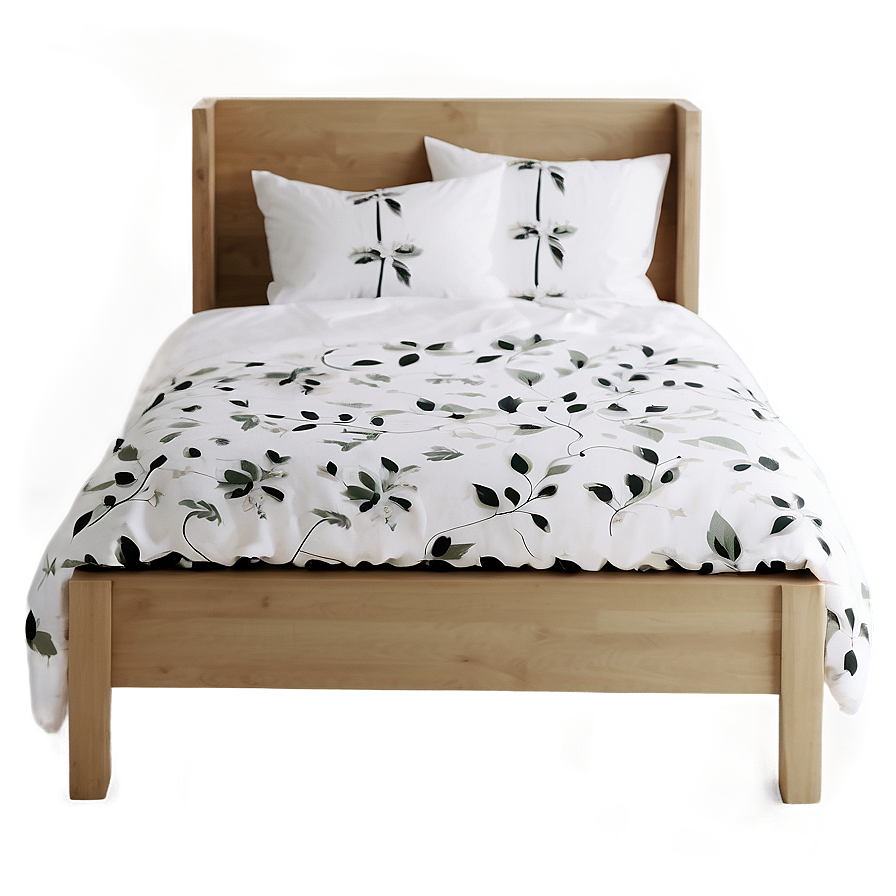 Scandinavian Style White Bed Png Rlk28 PNG Image