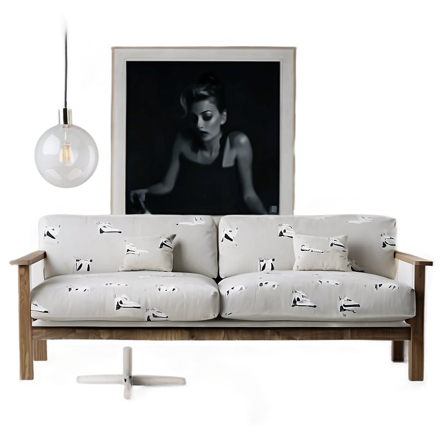 Scandinavian Style White Couch Png 06212024 PNG Image