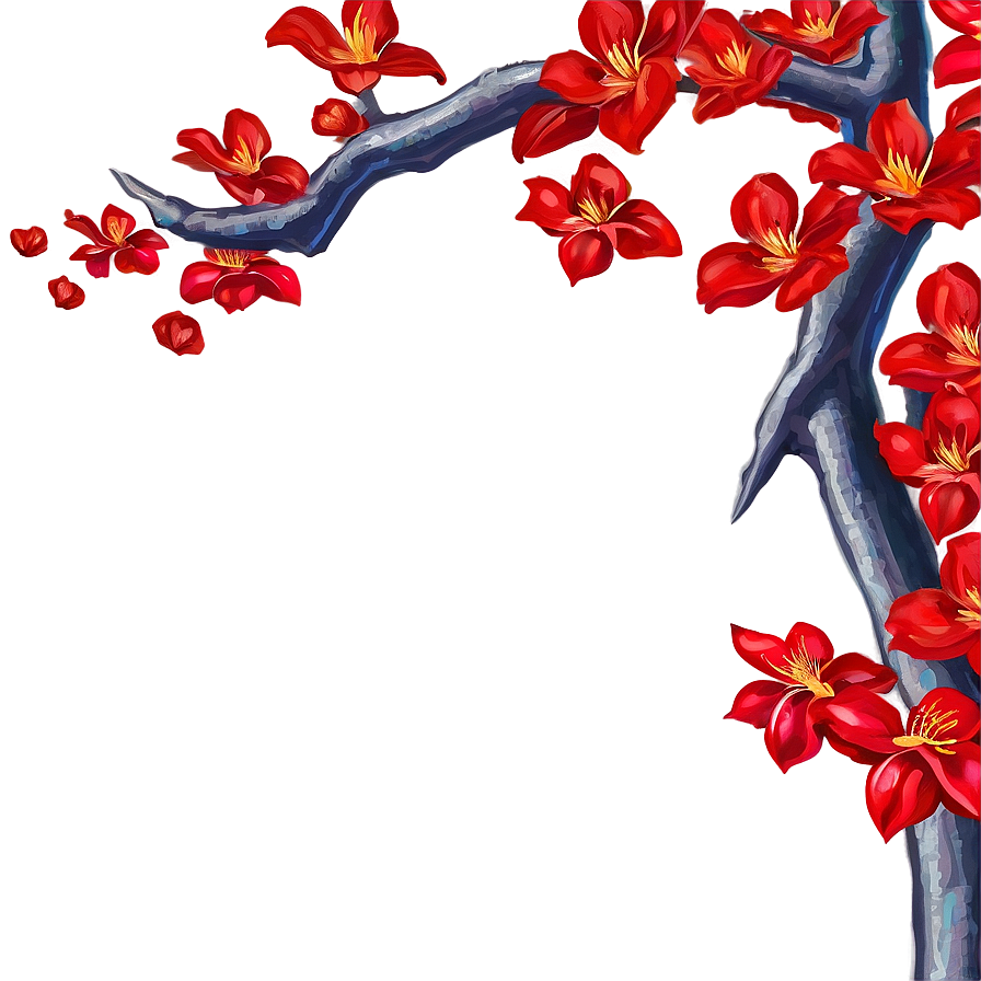 Scarlet Blossoms Artwork Png 81 PNG Image