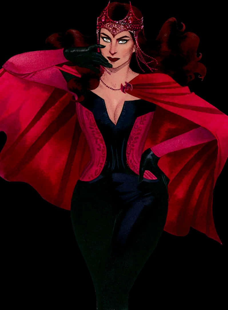 Scarlet Witch Enigmatic Pose PNG Image