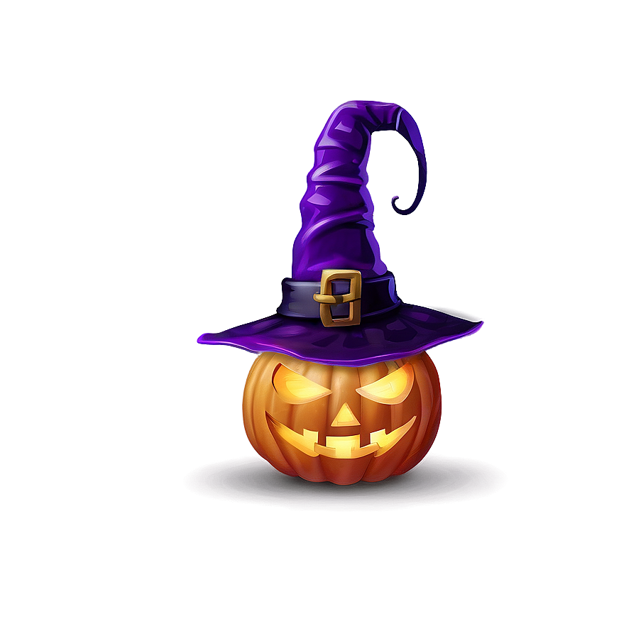 Scary Pumpkin With Witch Hat Png 06292024 PNG Image