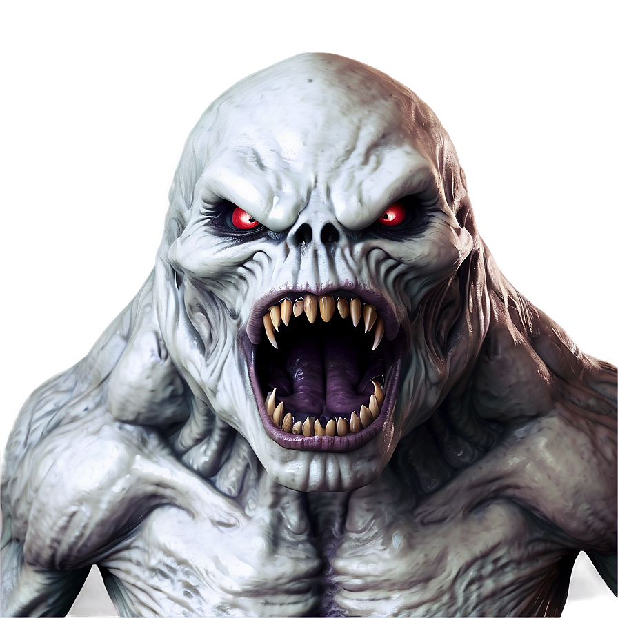 Scary White Monster Drawing Png 16 PNG Image