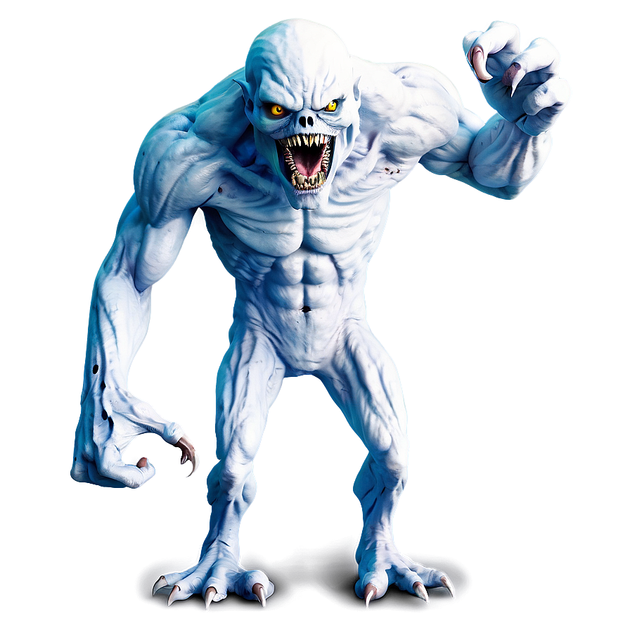 Scary White Monster Drawing Png Exs PNG Image